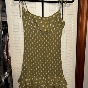 Forever 21 Olive Green Patterned Mini Dress